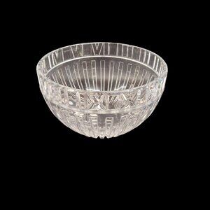 Tiffany & Co  Atlas Collection Crystal Bowl 1980s Roman Numerals 10'' W Signed